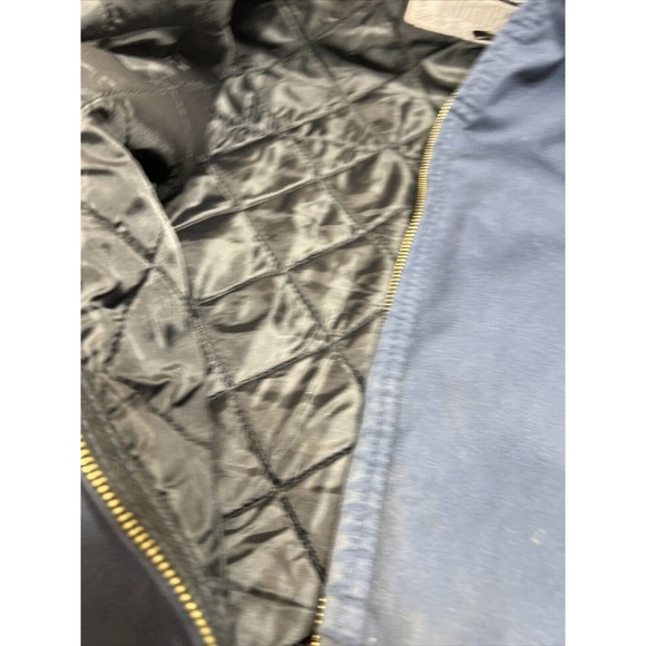 Aramark Blue Uniform Work Jacket 1XLR Zip Insulated Lined Panel Coat - Picture 3 of 7